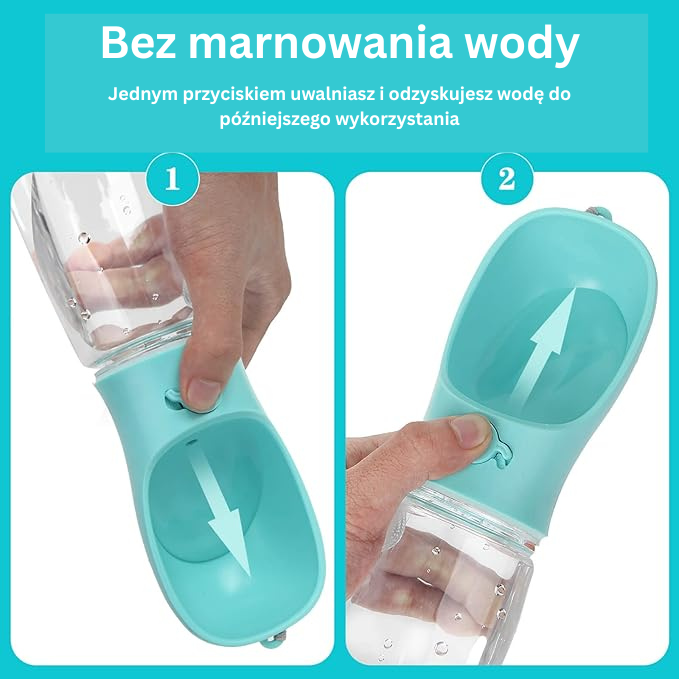 Przenośna butelka na wodę dla psa z pojemnikiem na karmę, podróżny dozownik 2 w 1 do wody dla małych i dużych psów oraz kotów, miski do picia dla labradorów.