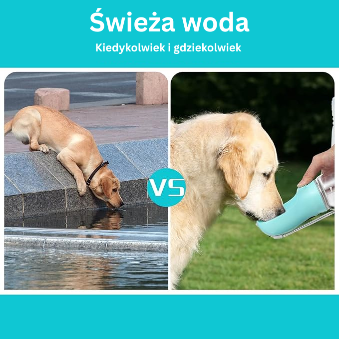 Przenośna butelka na wodę dla psa z pojemnikiem na karmę, podróżny dozownik 2 w 1 do wody dla małych i dużych psów oraz kotów, miski do picia dla labradorów.