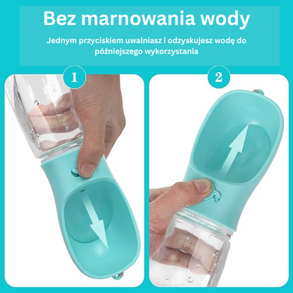 Przenośna butelka na wodę dla psa z pojemnikiem na karmę, podróżny dozownik 2 w 1 do wody dla małych i dużych psów oraz kotów, miski do picia dla labradorów.