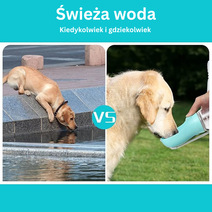 Przenośna butelka na wodę dla psa z pojemnikiem na karmę, podróżny dozownik 2 w 1 do wody dla małych i dużych psów oraz kotów, miski do picia dla labradorów.