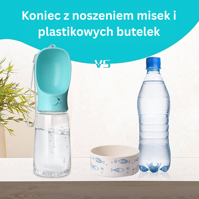 Przenośna butelka na wodę dla psa z pojemnikiem na karmę, podróżny dozownik 2 w 1 do wody dla małych i dużych psów oraz kotów, miski do picia dla labradorów.